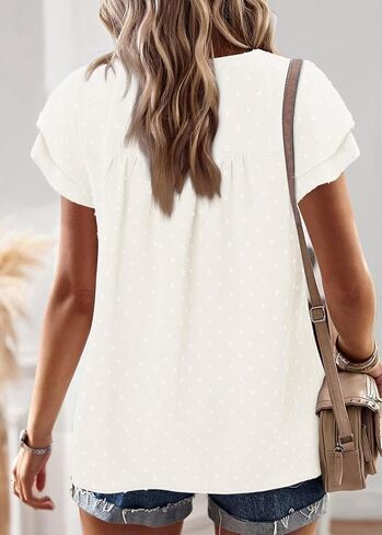 BETTE BOUTIK Women Boho Tops Short Sleeve Summer Flowy Shirts Dressy Casual Loose Trendy Blouses in Saudi Arabia