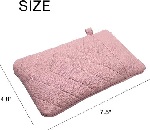 Double Eyeglasses Pouch with Zipper Closure,Soft Leather Sunglass Organizer Pouch,Portable Eyeglasses Case for men, women in Saudi Arabia