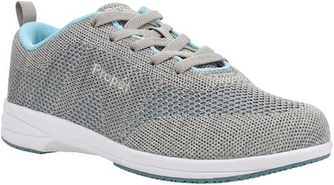 Propet Women Washable Walker Evolution Oxford, Light Grey/Light Blue, 10 2E US in Saudi Arabia