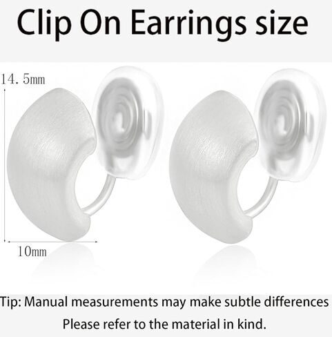 Fxiqini Clip On Earrings Thick Hoop Matte Clip On Earrings Chunky Non Pierced Earring for Women Jewelry Gift Gold Sliver Tone in Kuwait