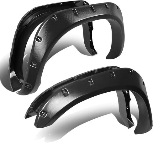 DNA Motoring WF-DRAM02-MBK 4Pcs/Set Pocket-Riveted Style Side Fender Wheel Flares Compatible with 02-09 Dodge Ram 1500 2500 3500 in Kuwait