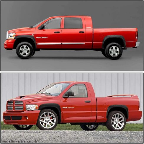 DNA Motoring WF-DRAM02-MBK 4Pcs/Set Pocket-Riveted Style Side Fender Wheel Flares Compatible with 02-09 Dodge Ram 1500 2500 3500 in Kuwait