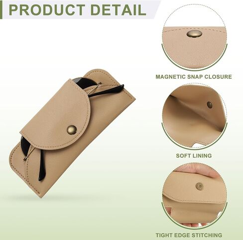 uxcell eyeglass cases جلدة نظارة غلاف شمسي من الجلد مع المفاجئة المغناطيسية in Saudi Arabia