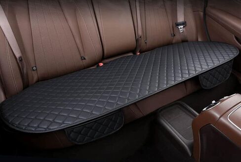 YUNZLAN Universal Leather Car Seat Cover/Protector, Front/Rear car Cushion Car Seat Pad/mat with Non-Slip Bottom -1pcs(Rear-Black) in Saudi Arabia