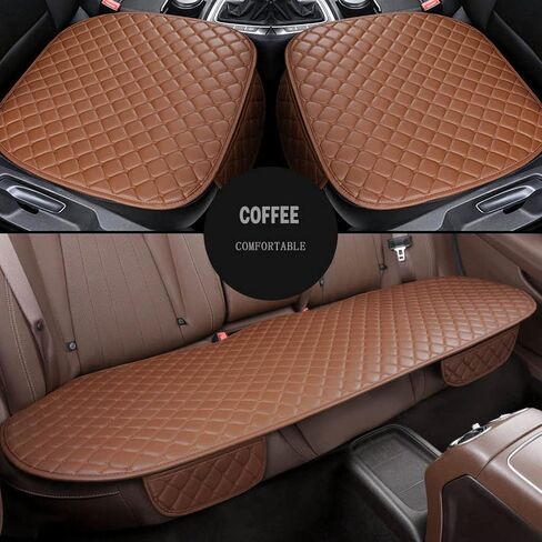 YUNZLAN Universal Leather Car Seat Cover/Protector, Front/Rear car Cushion Car Seat Pad/mat with Non-Slip Bottom -1pcs(Rear-Black) in Saudi Arabia