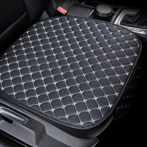 YUNZLAN Universal Leather Car Seat Cover/Protector, Front/Rear car Cushion Car Seat Pad/mat with Non-Slip Bottom -1pcs(Rear-Black) in Saudi Arabia