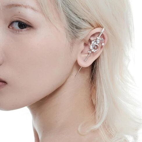 Myth of The Moon Ear Hook Needle Piercing Earring Piercings Wrap Climber Earrings Punk Unique Piercing Gifts in Saudi Arabia