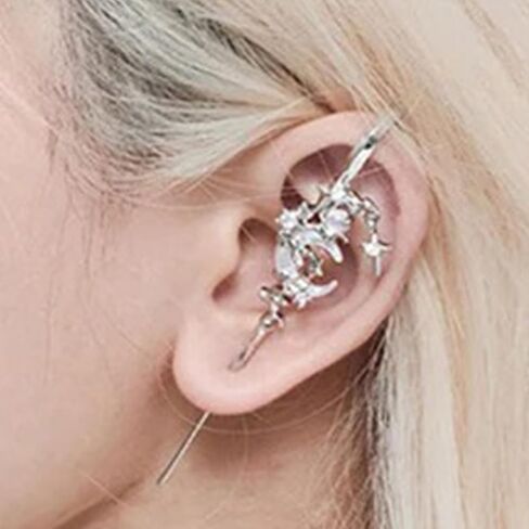 Myth of The Moon Ear Hook Needle Piercing Earring Piercings Wrap Climber Earrings Punk Unique Piercing Gifts in Saudi Arabia