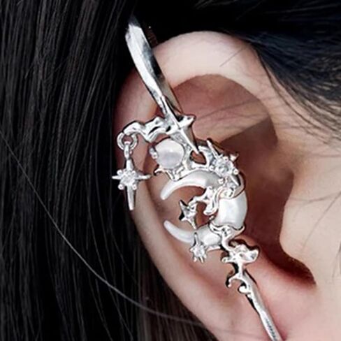 Myth of The Moon Ear Hook Needle Piercing Earring Piercings Wrap Climber Earrings Punk Unique Piercing Gifts in Saudi Arabia