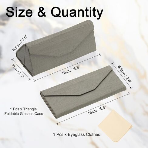 PATIKIL Foldable Glasses Case, Triangle Magnetic Sunglasses Organizer Case PU Leather Hard Eyeglass Case with Cloth in Saudi Arabia