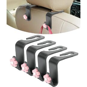 خطاف محفظة 4pcs للسيارة ، ديكور السيارة ، إكسسوارات السيارة اللطيفة ، خطاف مسند الرأس للسيارة ، خطاف محفظة السيارة ، خطاف السيارة ، شماعات رأس المقعد الخلفي ، إكسسوارات داخلية للسيارة لحقيبة حقيبة حقيبة (وردي)