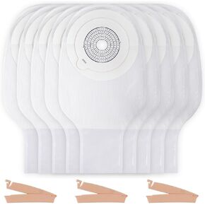 10 PCS Colostomy Bags,Ostomy Supplies,One Piece Colostomy Pouch for Ileostomy Stoma Care, Cut-to-Fit