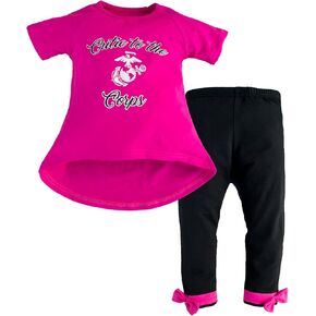 USMC Little Girls Cutie to The Corps 2pc Leggings Shirt Set (4T) Pink