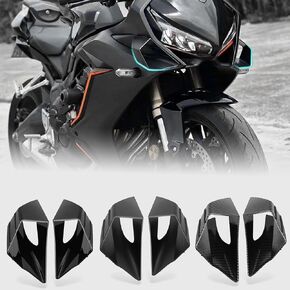 WOOGA Motorcycle Side Winglet,Motorcycle Side Spoiler Front Fairing Aerodynamic Winglets Air Deflector Wing Compatible with Ho&n&da CBR650R 2019-2023 Su&zu&ki GSX250R (Carbon Fiber Look)