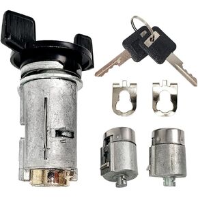 Ignition Switch Lock Cylinder and Door Lock Cylinder Kit Compatible with Chevy GMC C1500 C2500 C3500 K1500 K2500 K3500 Full Size Pickup 1988-1994 Replace 924-791 12300443 D1414B 701400