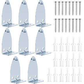 8 PCS Metal Hold Down Brackets, Metal Brackets Silver Window Blind Holder Bracket with Screws Bottom Rail Hold Clips Horizontal Blinds Bracket Replacement for Horizontal Shades Window
