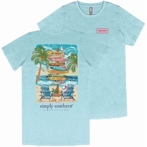 ببساطة Southern Beach Sign Related-Fit Short Short Women T-Shirt