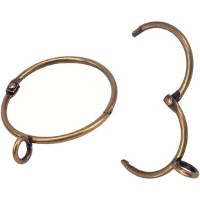 40 Pcs Openable Curtain Rings with Eyelets Antique Brass 1.26Inch Strong Metal Heavy Duty Rustproof Metal Drapery Rings, Curtain Rings for Bathroom, Living and Guest Room