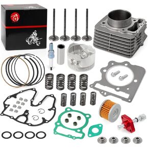 Cylinder Top End Kit + Intake and Exhaust Valve Kit + CNC Tensioner For HONDA TRX400EX TRX400X XR400 1996-2014