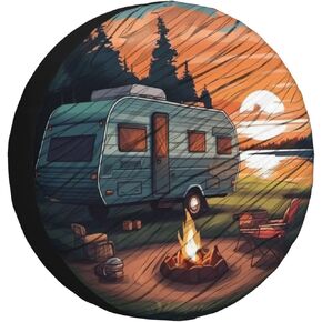 Camping Spare Tire Cover Waterproof Tire Wheel Cover Dust-Proof Wheel Protector Fit for Trailer Rv SUV Truck Camper Travel Trailers Accessories 15 inch (I Hate Pulling Out)