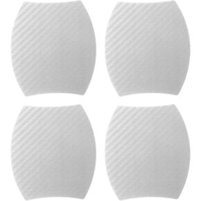 4 Pcs 79x89mm Universal 3D Car Door Cup Protector Sticker - Car Auto Door Handle Protective Film Anti-Scratches - Silver Tone