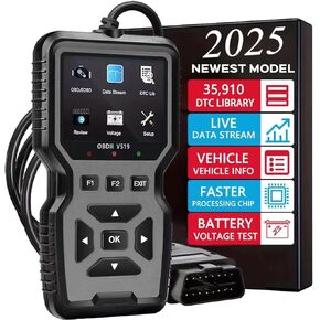 أداة ماسح ضوئي OBD2 المهنية - تحقق من قارئ رمز الضوء ، اختبار الجهد البطارية ، الاستعداد I/M ، إعادة تعيين ، وممحاة الكود ، مناسبة لجميع بروتوكول OBD II للسيارات والشاحنة منذ عام 1996