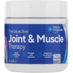 Marie Originals Joint & Muscle Therapy | Non Greasy Topical Pain Relief Cream - Homeopathic Relief with Natural Essential Oils for Soothing Muscle & Joint, Cooling Sensation, Easy to Apply | 4 oz