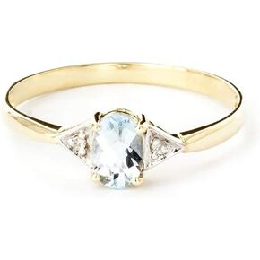 Galaxy Gold GG 0.46 CARAT 14K Solid Gold Ring مع الماس الأصلي والأكبرين على شكل بيضاوي طبيعي