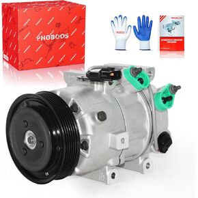 ضاغط Phoboos A/C مع القابض متوافق مع Hyundai Sonata 2011-2014 L4 2.0L ، Kia Optima 2011 L4 2.0L. تبريد سريع ، ضوضاء منخفضة ، تسهيل التثبيت ، المرجع. CO-11218C ، 178317