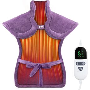 Heating Pad for Neck and Shoulders and Back, Pain Relief Electric Heating Pad Large Size 24"X33" with 4 Timers, 6 Heat Levels and Auto-Off, Birthday Gifts for Women Men Mom Wife and Grandma - Purple