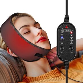 لف الوجه التدفئة لتخفيف آلام TMJ ، وسادة قابلة للتكيف مع الكهرباء USB للوجه لحكمة الذقن مشكلات الأسنان وجراحة الوجه عن طريق الفم ، و 3 مستويات حرارة و 4 إعدادات مؤقت
