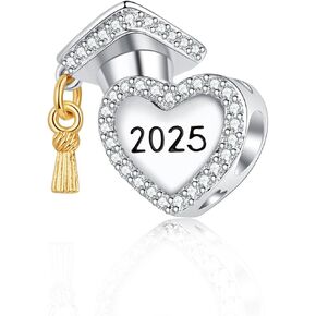 2025 2026 CAP التخرج CAP Charm Cubic Zirconia Bead متوافق مع Pandora Pracelet Gift Women