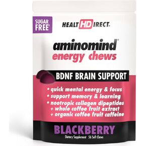 HEALTH DIRECT - AminoMind Energy Chews - BlackBerry - 56 Chews - Optimal Cognitive Function
