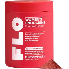 O Positiv FLO Women’s Endocrine Superfood Powder – Supports Healthy Cortisol Levels, Hormonal Balance, Thyroid & Gut Health – Multivitamin Plus Rhodiola, DIM, Myo-Inositols, Red Superfood– 25 Servings