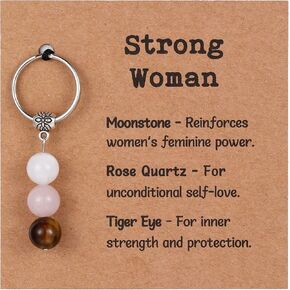 Natural Crystals Keychain Gift, Evil Eyes Charm Keychains Inspirational Keychain for Women bag/purse charms