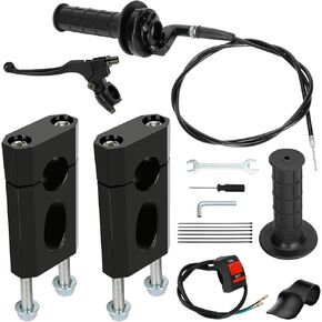 Mini Bike Throttle Assembly and Brake Lever 7/8 Handlebar Risers Kit Compatible with Coleman BT200X CT200U-EX Trailmaster MB200 Mega Moto 80 105cc Apollo Motovox SSR 125cc Pit Dirt-Bike Parts