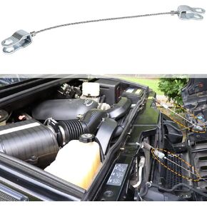 Front Right or Left Hand Side Stainless Steel Hood Check Cable Safety Catch Line for Hummer H2 2003-2009, Replace to 15146196