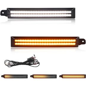 2 PCS Sequential Switchback LED Front Side Marker Headlight Daytime Running Light for Toyo-ta Tacoma 1996-2002 Replacement Front Bumper White Daytime Running Lamp Amber Led Light