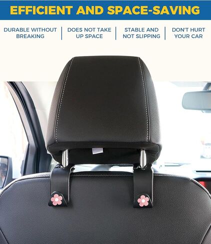 4PCS Purse Hook for Car,Car Decor,Cute Car Accessories,Headrest Hook for Car,Car Purse Hook,Car Hook,Car Back Seat Headrest Hanger,Car Interior Accessories for Bag Purse Handbag (Pink) in Saudi Arabia