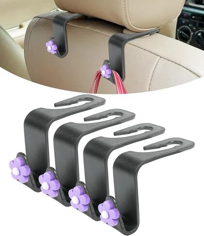 4PCS Purse Hook for Car,Car Decor,Cute Car Accessories,Headrest Hook for Car,Car Purse Hook,Car Hook,Car Back Seat Headrest Hanger,Car Interior Accessories for Bag Purse Handbag (Pink) in Saudi Arabia