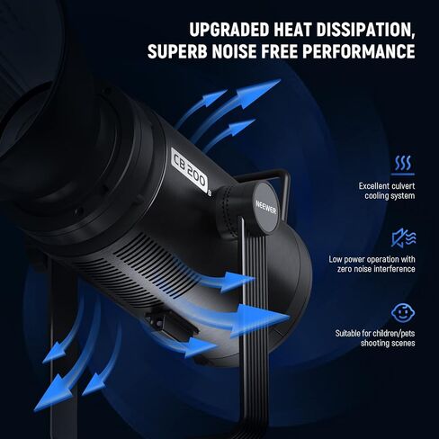 نيوير مصباح فيديو LED CB200B 210 واط مع جهاز تحكم عن بعد 2.4 جيجا/تطبيق، مصباح معدني بالكامل ثنائي اللون سي او بي مستمر مع حامل بوينز 90000 لوكس/1 متر 2700-6500 كلفن CRI/TLCI97+ 12 تاثير لتسجيل in Kuwait