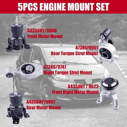 Engine Motor Mount Compatible with Fits 2002 2003 2004 2005 2006 Nissan Altima 2.5L A7340 A7341 A7342 A7343 in Kuwait