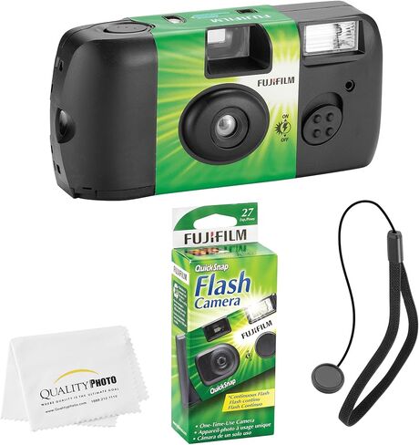 Fujifilm QuickSnap Flash 400 Disposable 35mm Camera + Quality Photo Microfiber Cloth in Saudi Arabia