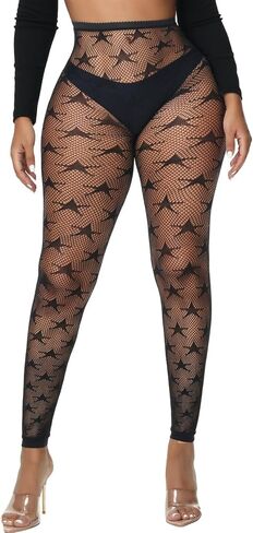 Women Sexy Tights Footless Pantyhouse Fishnet Opening Leggings Stripe Pantihose in Saudi Arabia