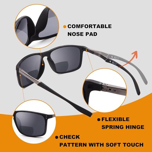 JO Bifocal Reading Glasses Sunglasses 2 Pack - UV400 Protection Fashion Bifocal Sun Reader for Men in Kuwait