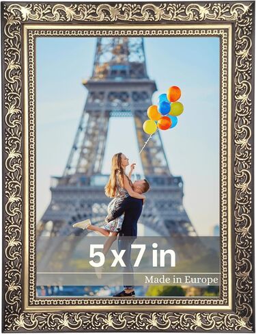 فيكتور عتيق الصورة إطار VINCI 8،5x11 باللون الأسود الذهب - إطار صورة Barqoue مع الزجاج الأكريلي in Kuwait