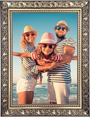فيكتور عتيق الصورة إطار VINCI 8،5x11 باللون الأسود الذهب - إطار صورة Barqoue مع الزجاج الأكريلي in Kuwait