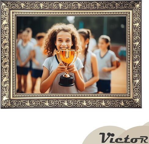 فيكتور عتيق الصورة إطار VINCI 8،5x11 باللون الأسود الذهب - إطار صورة Barqoue مع الزجاج الأكريلي in Kuwait