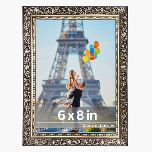 فيكتور عتيق الصورة إطار VINCI 8،5x11 باللون الأسود الذهب - إطار صورة Barqoue مع الزجاج الأكريلي in Kuwait
