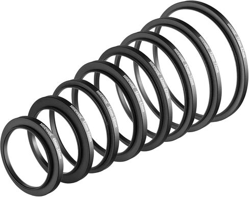 NEEWER 18PCS Stepping Rings Kit, Including 9PCS Step Up Rings & 9PCS Step Down Rings with Premium Anodized Aluminum Frame for Camera Lens Diameters from 37mm up to 82mm in Saudi Arabia